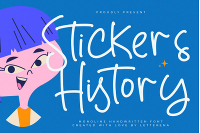 Stickers History - Monoline Handwritten Font