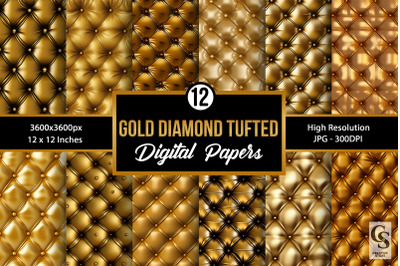 Gold Diamond Tufted Seamless Patterns