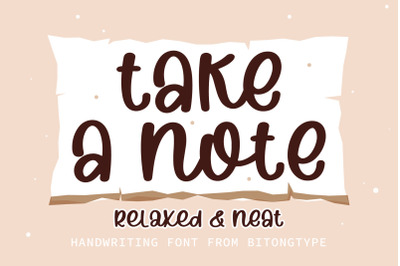 Tak a note - Relaxed &amp; Neat font for planner