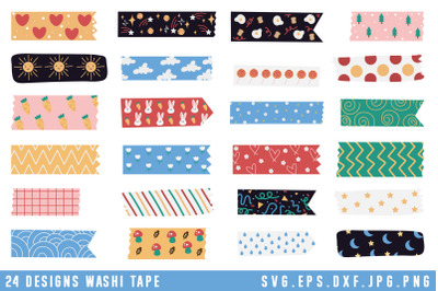 Cute Digital Washi Tape Clipart | Washi Tape Sticker SVG