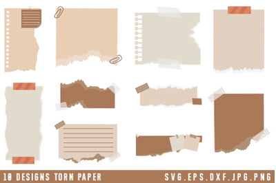 Torn Paper Clipart | Ripped Paper Sticker SVG