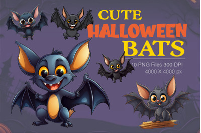 Cute Halloween bats. TShirt Sticker.