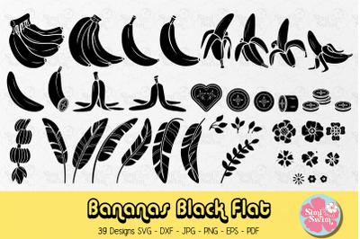 Banana Black Flat svg | Fruit svg clipart | Summer svg | Food clipart