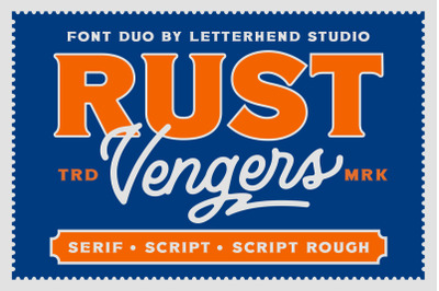Rust Vengers  Font Duo