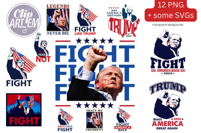 Trump Fight Assassination Attempt 12 PNG Clip Art &amp; SVG Vector Images