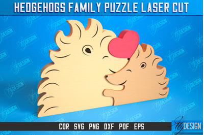 Hedgehogs Family Puzzle | Puzzle Template | Eco-Friendly Gift