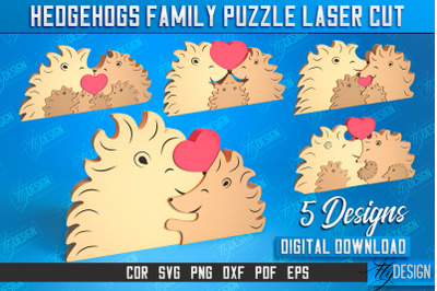 Hedgehogs Family Puzzle Bundle | Puzzle Template | Eco-Friendly Gift