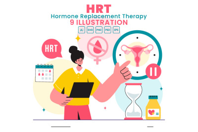 9 Hormone Replacement Therapy Illustration