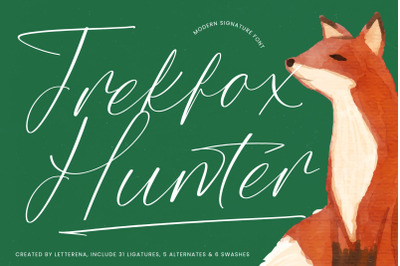 Trekfox Hunter - Modern Signature Font