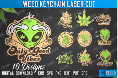 Weed Keychain Bundle | Weed Leaf | Cannabis Leaf | Herb Nerd | CNC