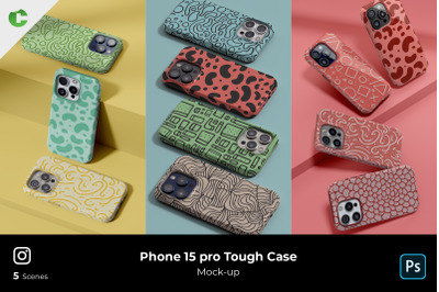 Phone 15 pro Tough Case Mock-up