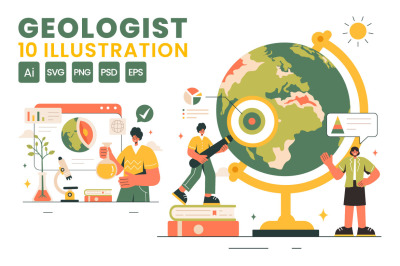 10 Geologist Soil Analysis Illustration