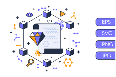 Blockchain Smart Contract Illustration