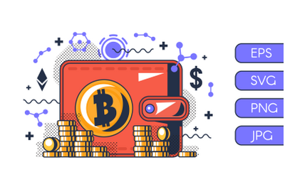 Crypto Wallet Cryptocurrency Concept Illustration