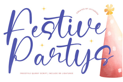 Festive Partys - Freestyle Quirky Script