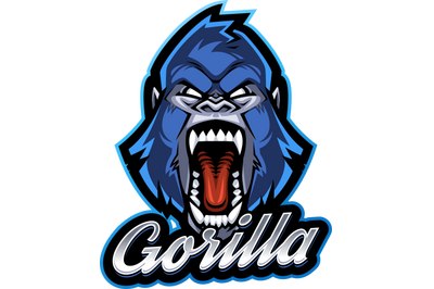 Gorilla head esport mascot logo desain