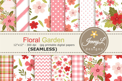 Spring / Summer SEAMLESS Floral Garden Digital Papers