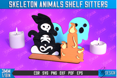 Skeleton Animals Shelf Sitters | Halloween Skeleton | Little Monsters