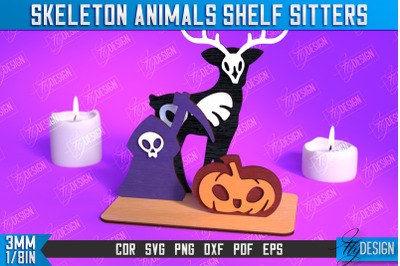 Skeleton Animals Shelf Sitters | Halloween Skeleton | Little Monsters