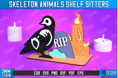 Skeleton Animals Shelf Sitters | Halloween Skeleton | Little Monsters