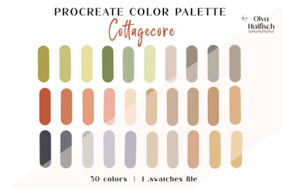 Soft Natural Procreate Color Palette. Boho Color Swatches