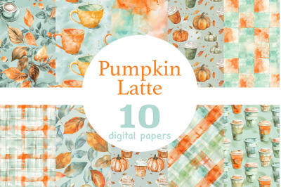 Pumpkin Latte Digital Paper | Autumn Pattern Set