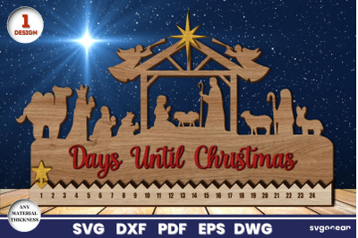 Christmas Nativity Countdown Laser Cut