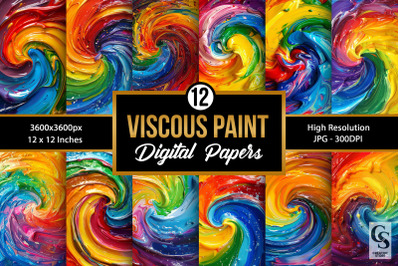 Thick Rainbow Viscous Paint Backgrounds