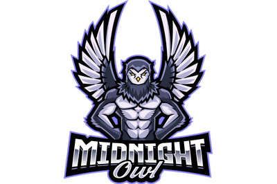 Midnight owl esport mascot logo design