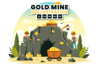 10 Gold Mine Illustration