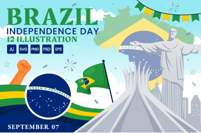 12 Brazil Independence Day Illustration