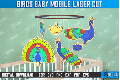 Peacock Baby Mobile | Baby Room Dcor | New Born | CNC File