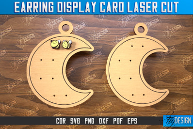 Earring Display Card | Moon Shaped Display | Jewelry | CNC