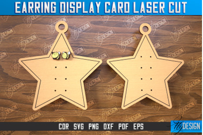 Earring Display Card Laser Cut | Star&nbsp;Shaped Display | Jewelry Stand