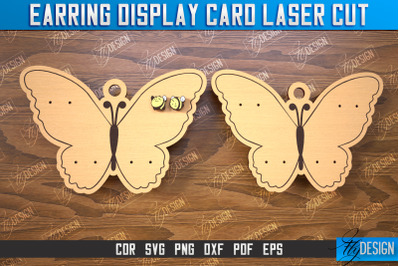 Earring Display Card Laser Cut | Butterfly Shaped Display | Jewelry