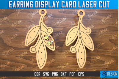 Earring Display Card Laser Cut | Leaves Shaped Display | Jewelry | CNC