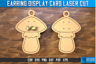 Earring Display Card Laser Cut | Mushroom&nbsp;Shaped Display | Jewelry