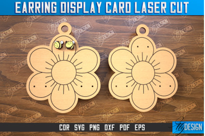 Earring Display Card Laser Cut | Flower&nbsp;Shaped Display | Jewelry | CNC