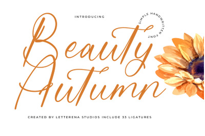 Beauty Autumn - Simple Handwritten Font