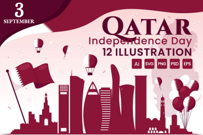 12 Qatar Independence Day Illustration