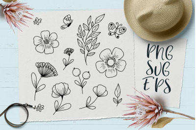 Delicate Flowers SVG, EPS Png