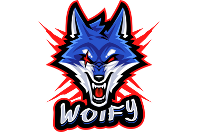 Wolf head mascot logo design