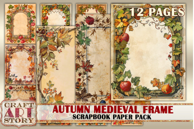 Autumn Illuminated Frame journal pages,Border,Scrapbook