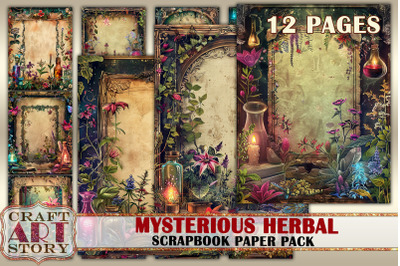 Mysterious Herbal Frame journal pages,Border,Scrapbook