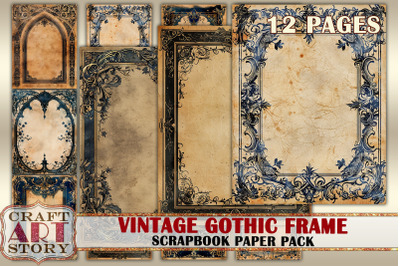 Gothic Illuminated Frame journal pages,Border,Scrapbook