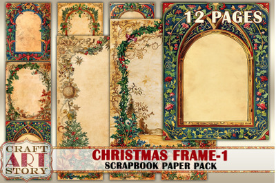 Christmas Illuminated Frame-1 journal pages,Border,Scrapbook