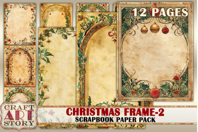 Christmas Illuminated Frame-2 journal pages,Border,Scrapbook