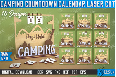 Camping Countdown Calendar  Bundle| 3D Calendar | Camping Vibes