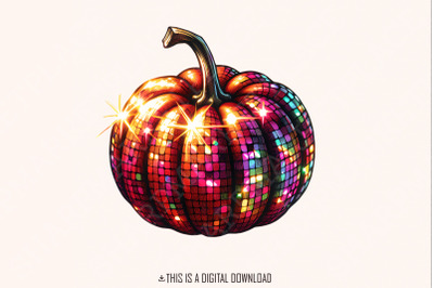 Disco Pumpkin Png, Fall Png, Coquette, Autumn Sublimation, Cute Fall Png, Halloween Pumpkin Png, Trending Png, Pumpkin Png File