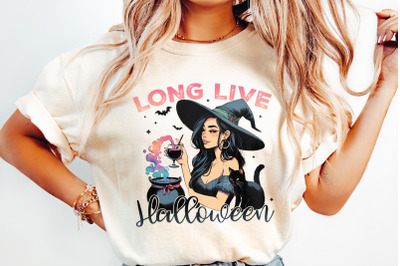 Long Live Halloween Png, Vintage Halloween Png, Witchy Png Retro Halloween, Spooky Season Png, Digital Download, Black Cat Png, Fall Apparel